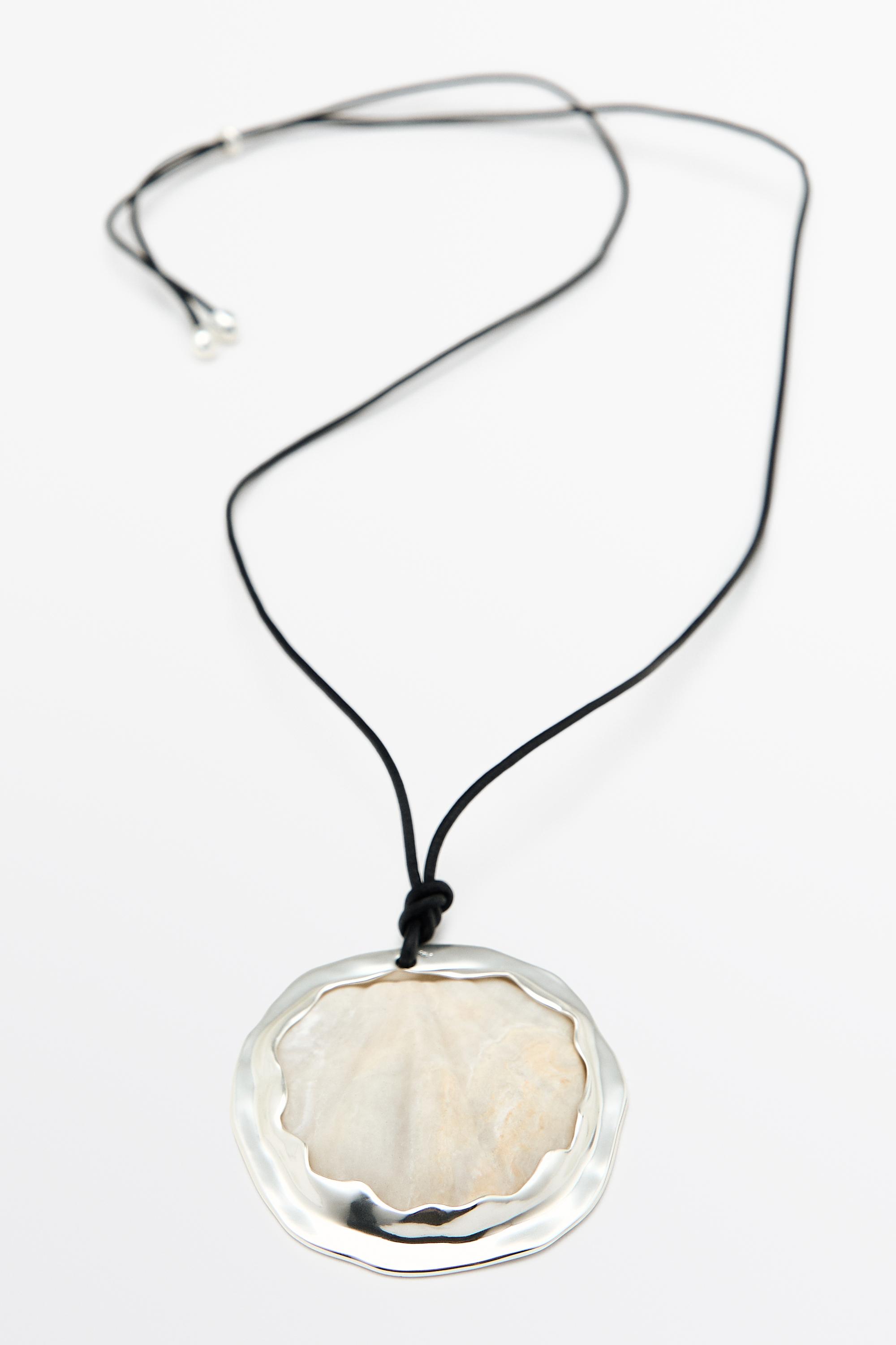 Shell and stone pendant necklace